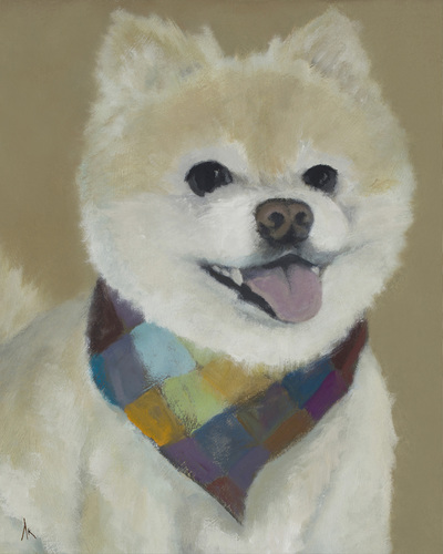 Pomeranian, Happiness Is,  Dog, Art, Pet, Portrait, Fine Art, Oil, Painting, Custom, Commission Your Own, Happiness Is, 
 The "Happiness is" series title is derived from the classic "Peanuts" comic strip statement 'Happiness is a warm puppy'. I began the series creating gifts of dog portraits of family and friends' furry companions. Now many of the paintings are available as canvas prints, reproductions start at $50 and magnets of your favs are just $3. Ideal for homes and the lobbies and interiors of any animal related business (vet clinics, grooming, boarding, supplies etc) or organization (aspca, humane society, rescues, shelters, etc). A portion of each print sale goes to no-kill shelters and rescues to help animals find their people. If anyone is of interest in learning more about what we can do for their space just contact me.