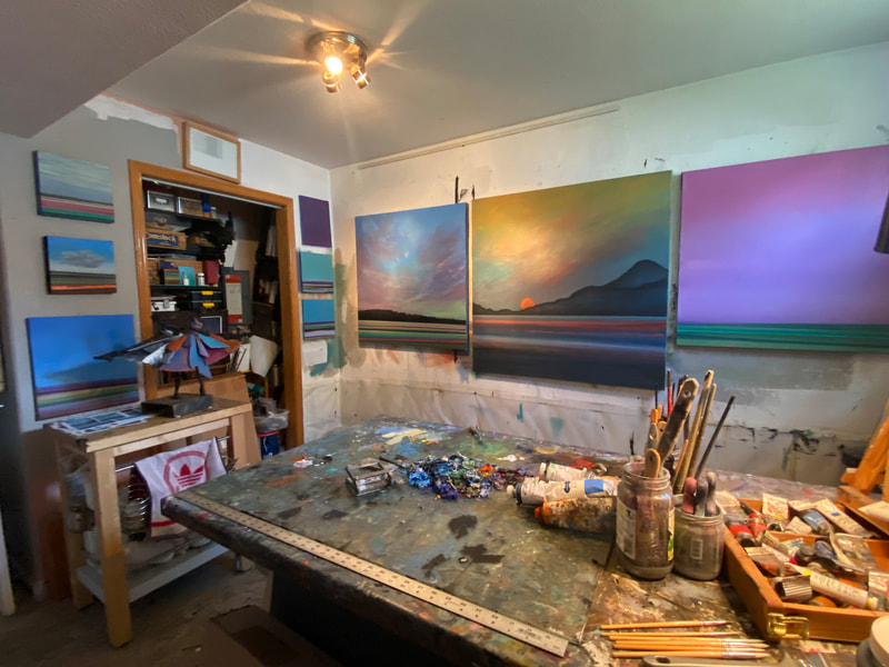 Alyson Kinkade Fine Art Studio: 
I've signed up for the Loveland Art Studio Tour since it's my first year that I won't be working at the gallery.

​October 7-8 & 14-15, 2023
11-5pm Daily

 Take advantage of this occasion!  It is rare for me to open my studio to the public (honestly it's even rare for family and friends). The studio isn't large, but it is adjacent to my living room where I will have several finished pieces on display for sale. I hope you find a painting that resonates with you well enough to want to live with it.
​
I look forward to showing you what I'm working on this Fall.